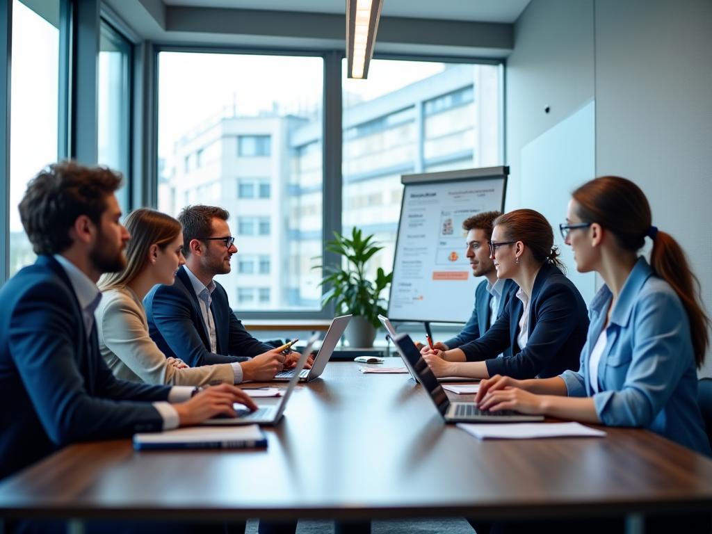 Das AlpineCourier Team in einer Besprechung im Wiener Büro